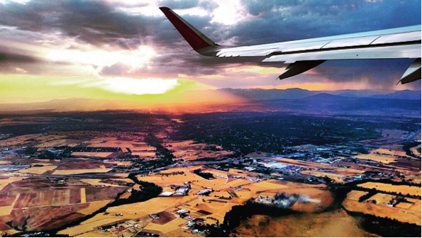 plane traveling over spain